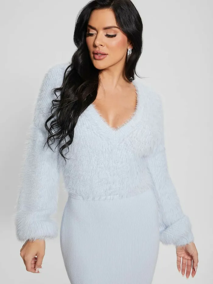 Kari VNeck Sweater Dress Sky High Multi Women Dresses and Jumpsuits GUESS Kari VNeck Sweater Dress Sky High Multi Women Dresses and Jumpsuits GUESS