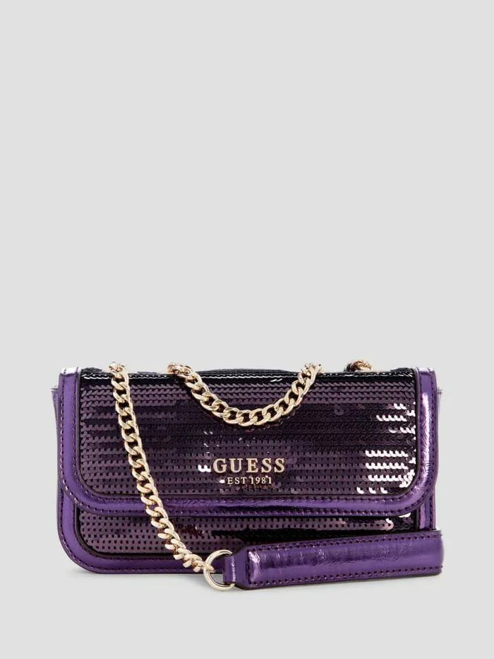 Kaska Sequin Convertible Mini Crossbody Antique Medium Wash Handbags GUESS Women Kaska Sequin Convertible Mini Crossbody Antique Medium Wash Handbags GUESS Women