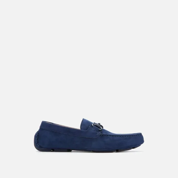 Kenneth Cole Dawson Vegan Suede Horsebit Driver Navy Men Loafers