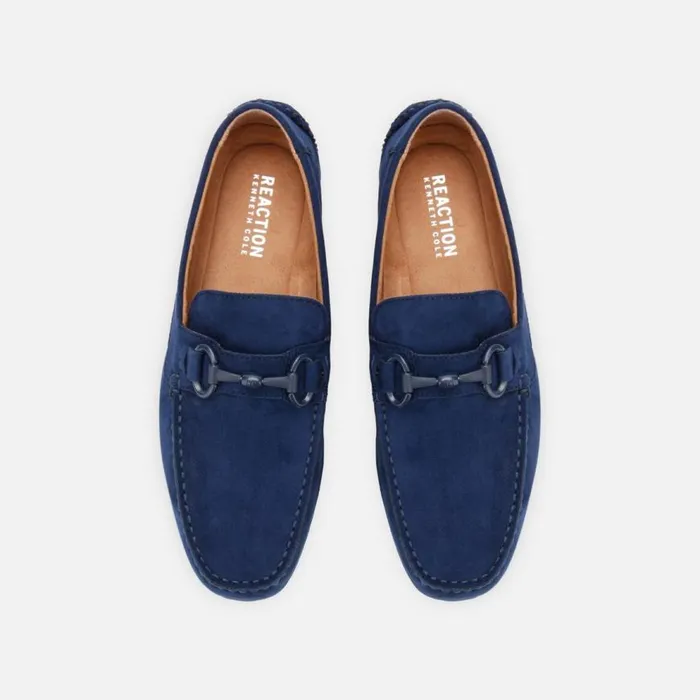 Kenneth Cole Dawson Vegan Suede Horsebit Driver Navy Men Loafers