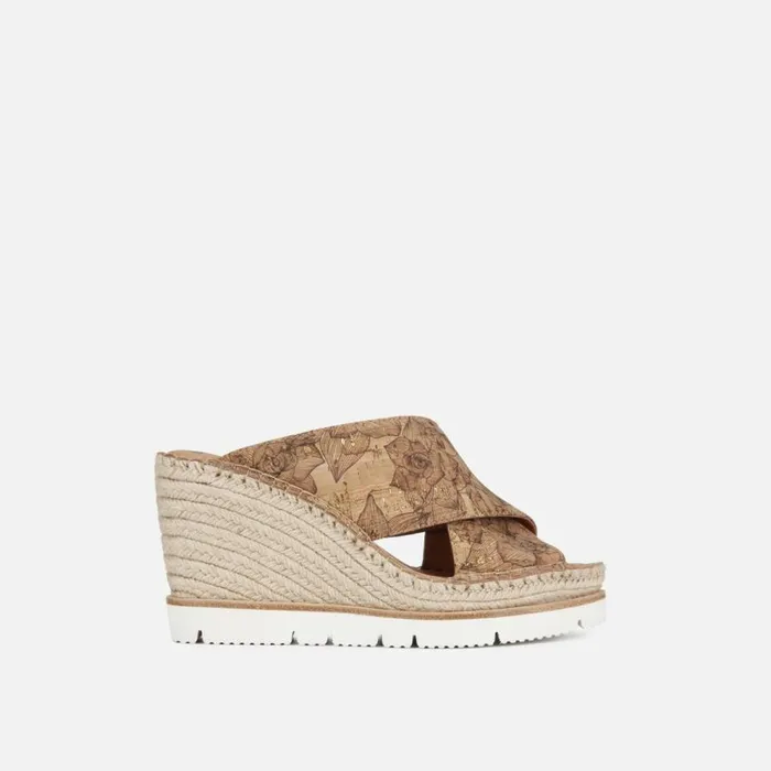 Kenneth Cole Elyssa Floral Cork XBand Slide Naturalgold Women Gentle Souls