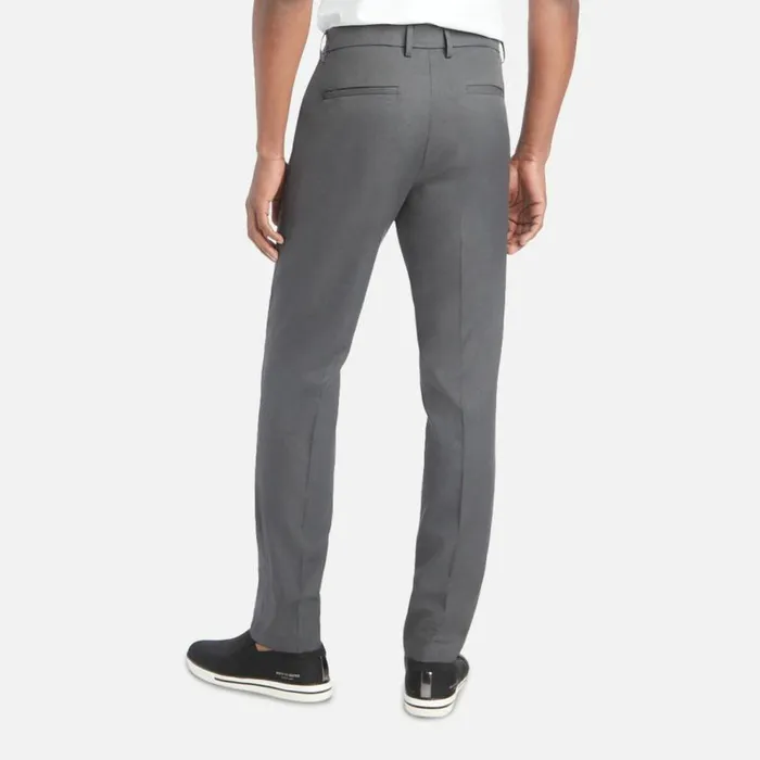 Kenneth Cole Heather Gab Slim Fit Flex Waistband Flat Front Dress Pant Chcoal Htr Men Bottoms
