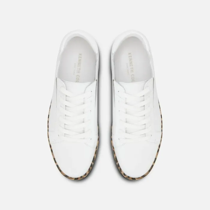 Kenneth Cole Kam Accent Leather Sneaker Whitenatural Women Sneakers