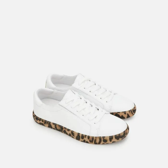 Kenneth Cole Kam Accent Leather Sneaker Whitenatural Women Sneakers