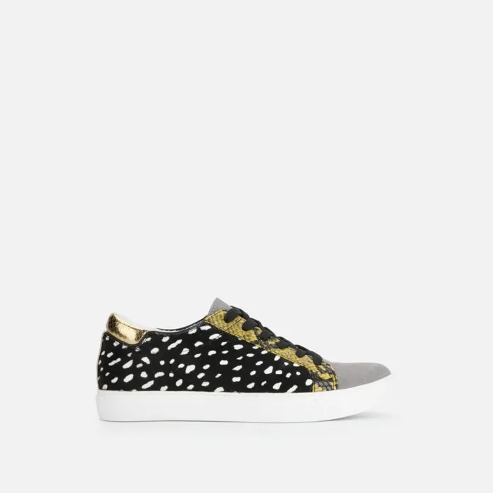 Kenneth Cole Kam Animal Print Hair Calf Sneaker Blackwhite Combo Women Sneakers