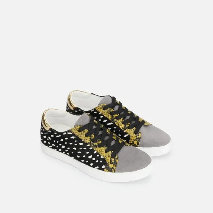 Kenneth Cole Kam Animal Print Hair Calf Sneaker Blackwhite Combo Women Sneakers