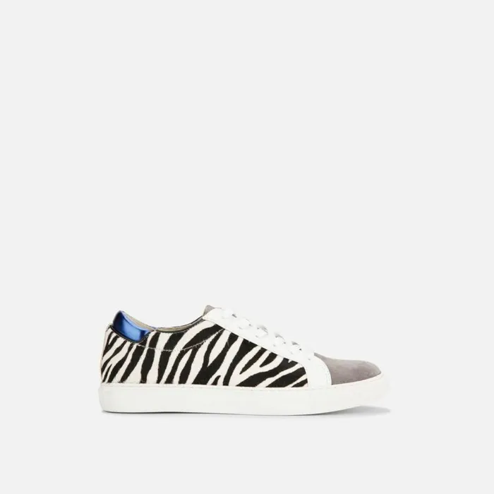 Kenneth Cole Kam Animal Print Hair Calf Sneaker Blackwhite Women Sneakers