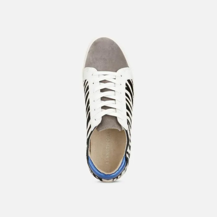 Kenneth Cole Kam Animal Print Hair Calf Sneaker Blackwhite Women Sneakers