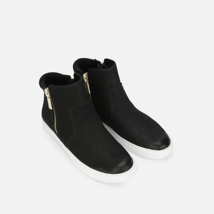 Kenneth Cole Kiera Nubuck Leather Sneaker Black Women Sneakers