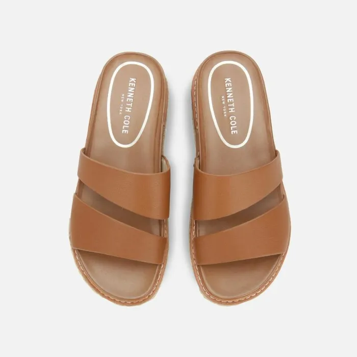 Kenneth Cole Laney Jute Wrapped Slide With Eva Cognac Women Sandals