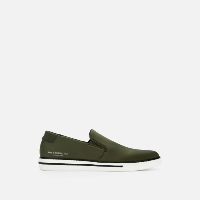 Kenneth Cole Liam Neoprene SlipOn Sneaker Olive Men Sneakers