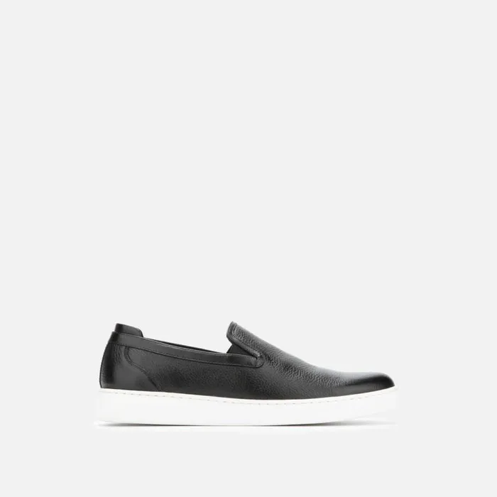 Kenneth Cole Liam Pebbled Leather SlipOn Sneaker Black Men Loafers