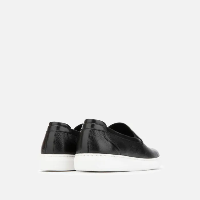 Kenneth Cole Liam Pebbled Leather SlipOn Sneaker Black Men Loafers