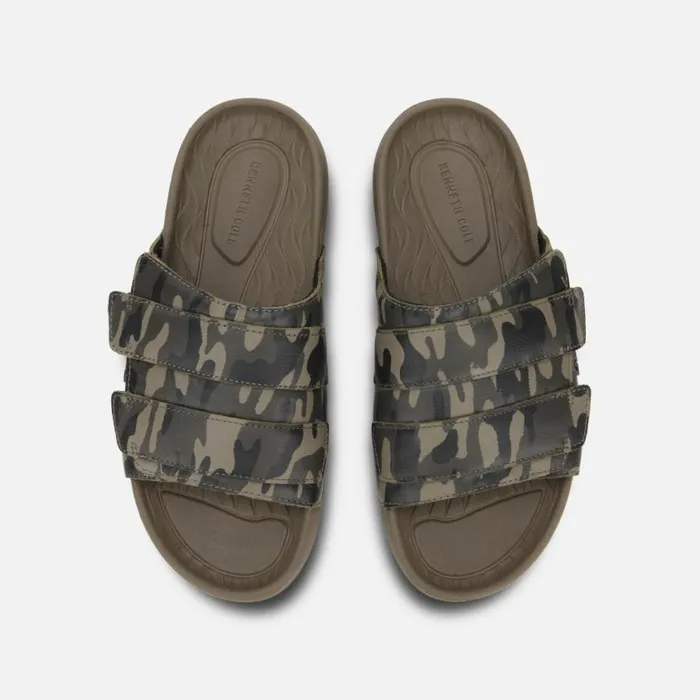 Kenneth Cole Nova Band Slide Sandal Taupe Camo Men Sandals