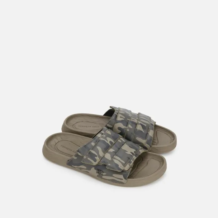 Kenneth Cole Nova Band Slide Sandal Taupe Camo Men Sandals
