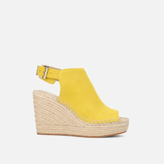 Kenneth Cole Olivia Suede Espadrille Wedge Sol Women Sandals