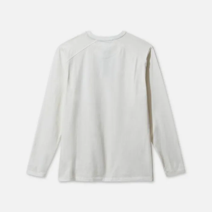 Kenneth Cole Organic Cotton Blend Long Sleeved Henley Tee White Men TShirts Polos