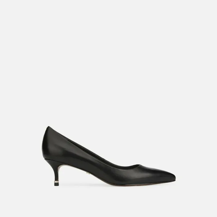 Kenneth Cole Riley Leather Kitten Heel Black Women Heels