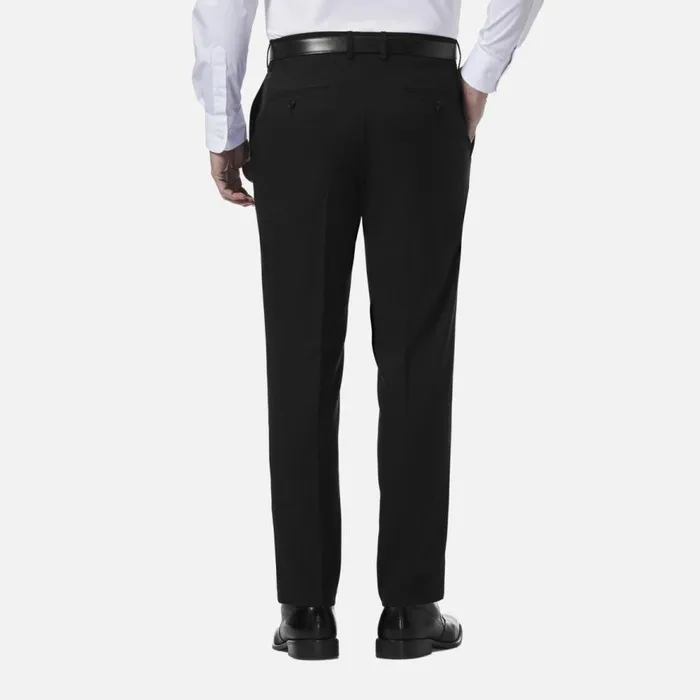 Kenneth Cole Stretch Gab Slim Fit Flex Waistband Flat Front Dress Pant Black Men Bottoms