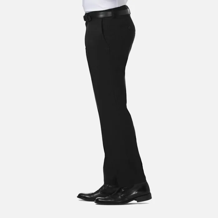 Kenneth Cole Stretch Gab Slim Fit Flex Waistband Flat Front Dress Pant Black Men Bottoms