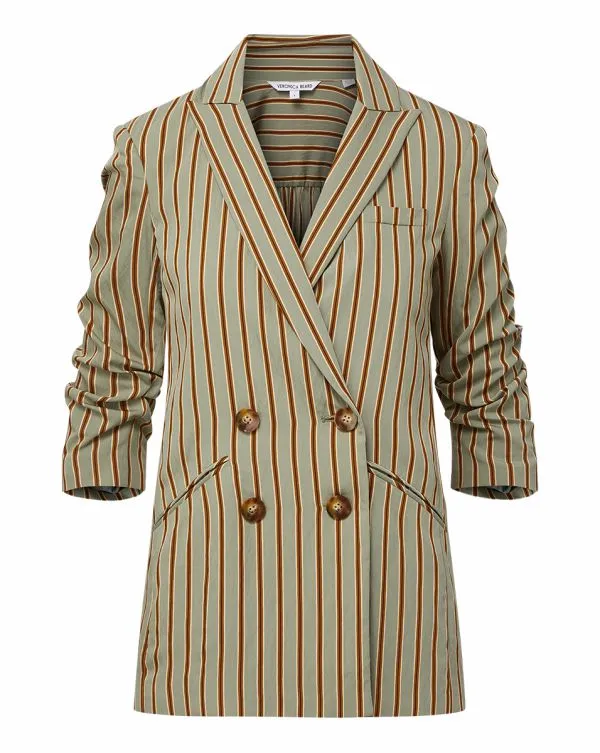 Kiernan Striped Dickey Jacket Seafoam Multi Women Veronica Beard Jackets and Outerwear Kiernan Striped Dickey Jacket Seafoam Multi Women Veronica Beard Jackets and Outerwear