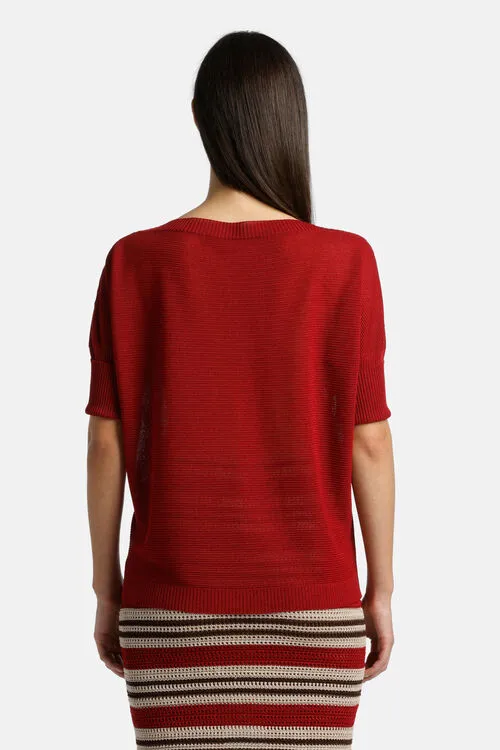 Knitwear Carole Carole Burgundy 8211 Luisa Spagnoli Women Knitwear Carole Carole Burgundy 8211 Luisa Spagnoli Women