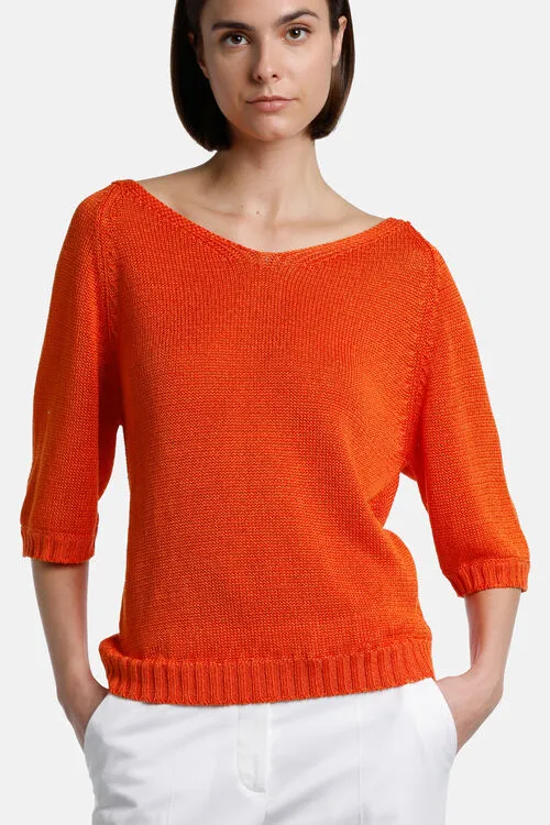 Knitwear Luisa Spagnoli Women Caldaia Caldaia Orange Knitwear Luisa Spagnoli Women Caldaia Caldaia Orange