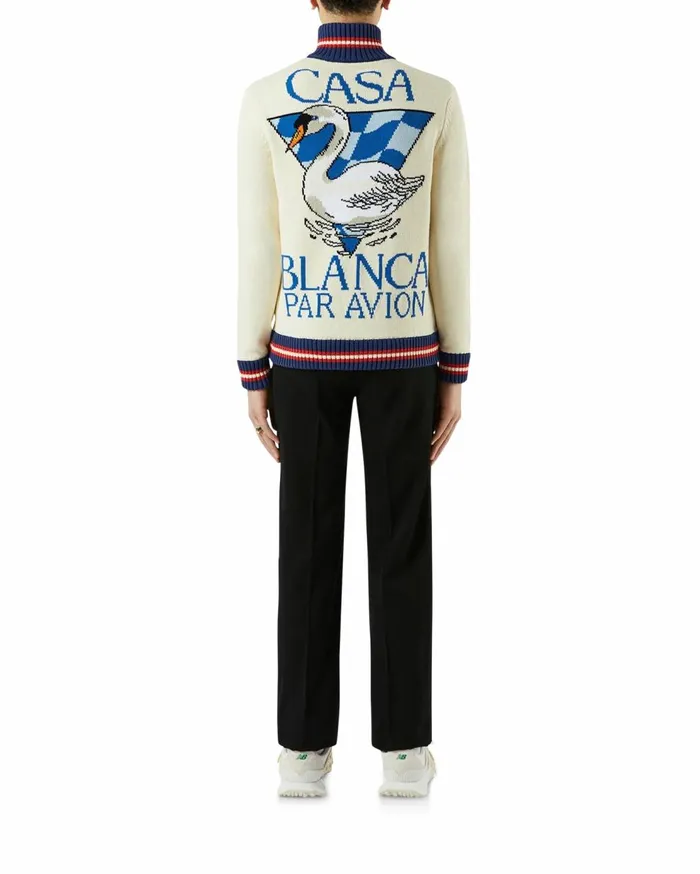 Knitwear Men Casablanca Paris Casa Swan Zip Up Jacket