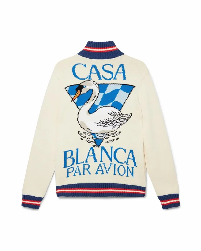 Knitwear Men Casablanca Paris Casa Swan Zip Up Jacket