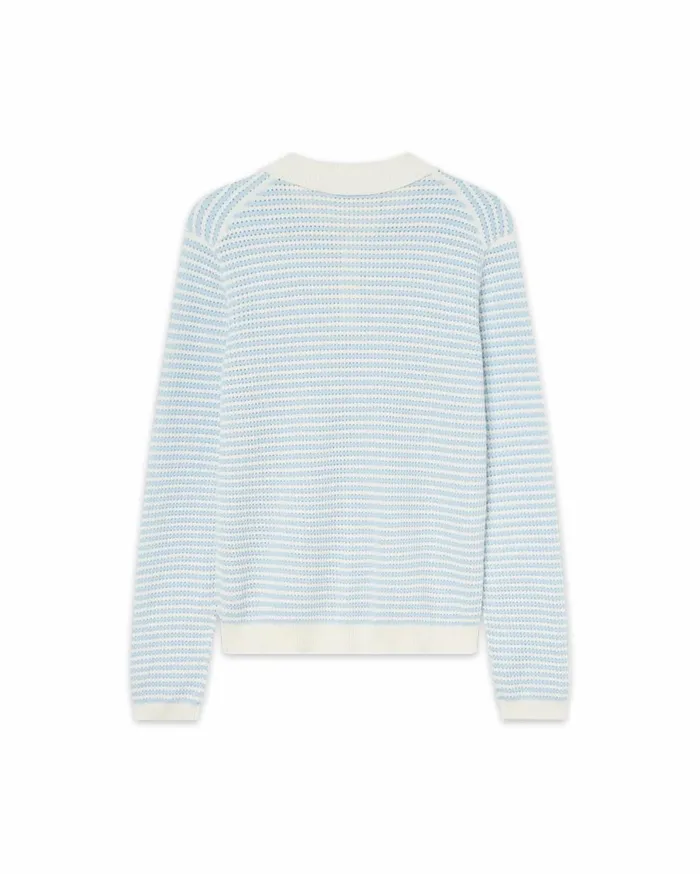 Knitwear Men Casablanca Paris Cotton Knit Striped Polo Shirt