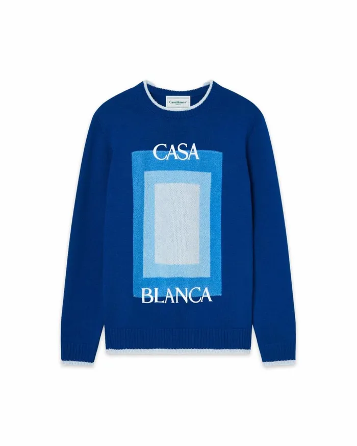 Knitwear Men Casablanca Paris Logo Degrade Intarsia Jumper