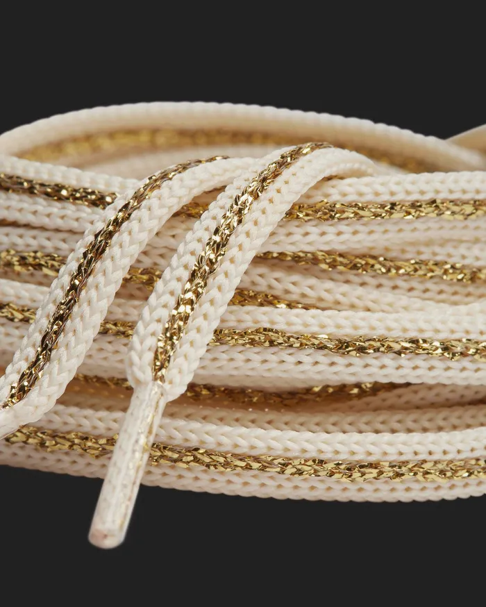 Laces Women Shoelaces GoldWhite P448 Laces Women Shoelaces GoldWhite P448