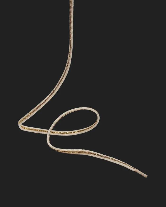 Laces Women Shoelaces GoldWhite P448 Laces Women Shoelaces GoldWhite P448