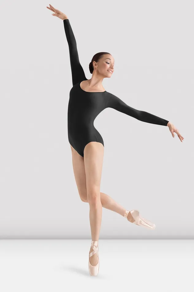 Ladies Lepsi Long Sleeve Leotard Black Adult Basics Bloch