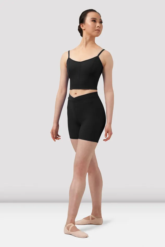 Ladies Mirella Chevron Camisole Crop Top Black Adult Tops Bloch