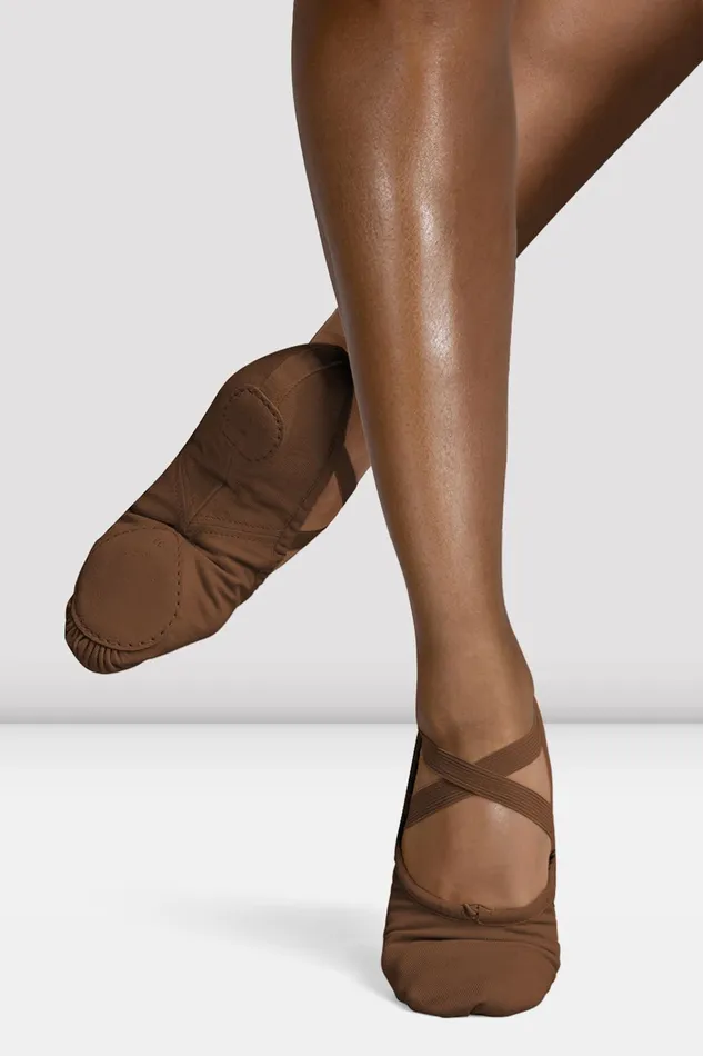 Ladies Perfectus Canvas Ballet Shoes Cocoa Canvas Tonal Footwear Bloch Adult