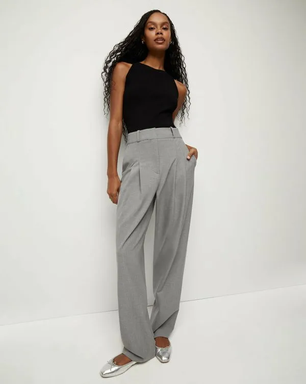 Lagarde Pant Heather Grey Women Veronica Beard Pants