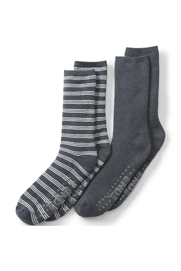 Lands039 End Accessories Men Brushed Back Jersey Socks 2pack Charcoal Heather Pack Lands039 End Accessories Men Brushed Back Jersey Socks 2pack Charcoal Heather Pack
