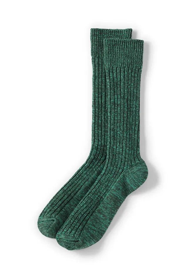 Lands039 End Accessories Men Ragg Sock Forest Moss
