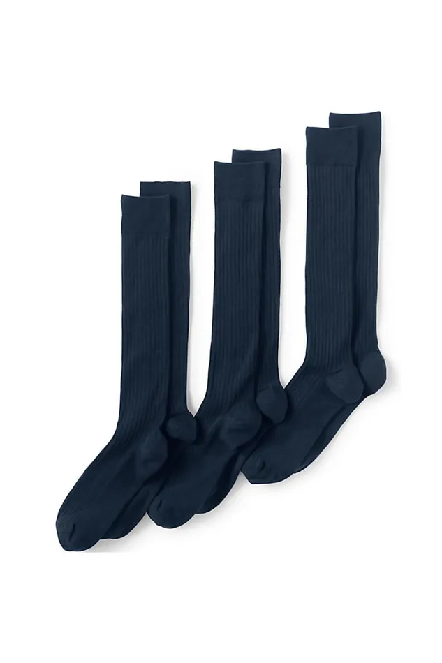 Lands039 End Accessories Men Seamless Toe Over The Calf Cotton Rib Dress Socks 3pack Radiant Navy Lands039 End Accessories Men Seamless Toe Over The Calf Cotton Rib Dress Socks 3pack Radiant Navy
