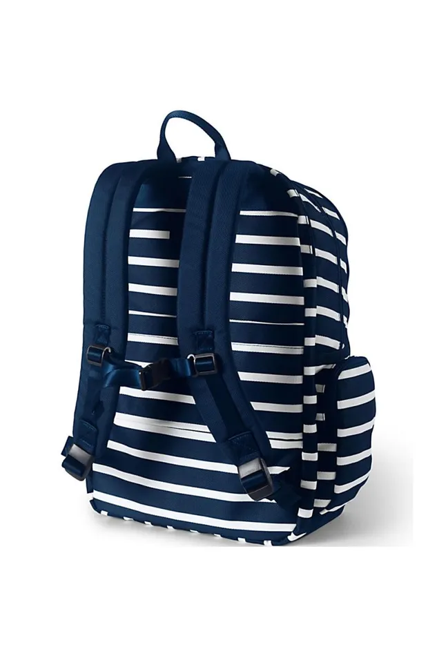 Lands039 End Accessories Men Travel Printed Backpack Deep Sea Wide Stripe