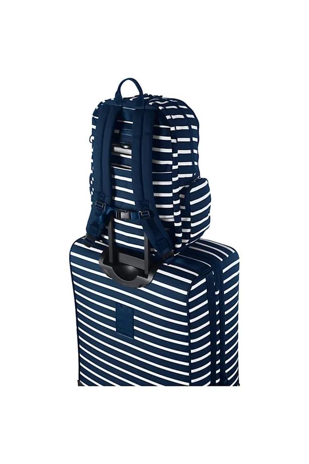 Lands039 End Accessories Men Travel Printed Backpack Deep Sea Wide Stripe