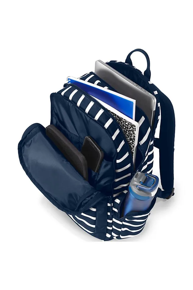 Lands039 End Accessories Men Travel Printed Backpack Deep Sea Wide Stripe