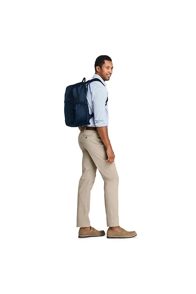 Lands039 End Accessories Men Travel Printed Backpack Deep Sea Wide Stripe