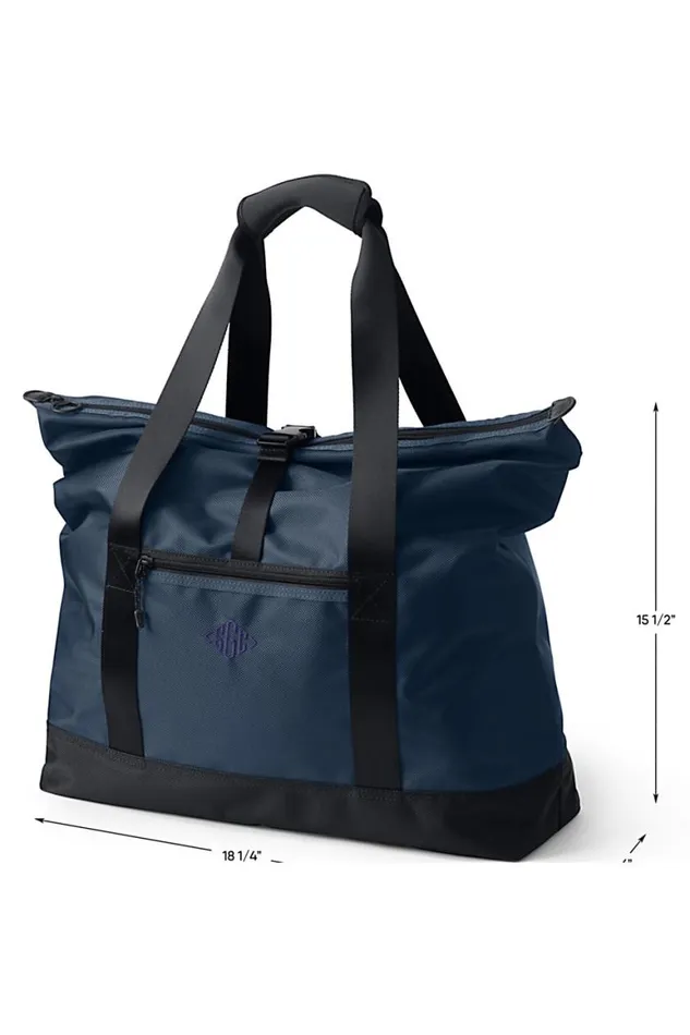 Lands039 End Accessories Men Travel Printed Carry On Luggage Tote Bag Deep Sea Wide Stripe