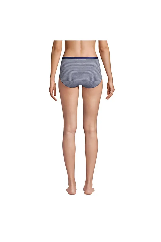 Lands039 End Bras and Underwear Women Comfort Knit High Rise Brief Underwear 8211 2 Pack Deep Sea Navy