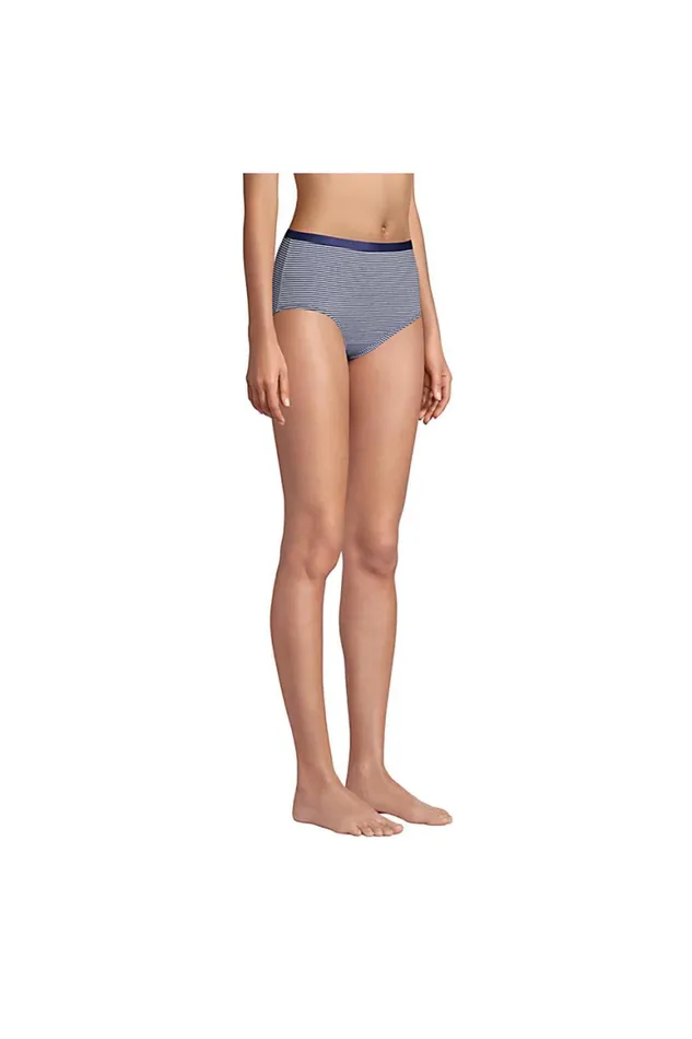 Lands039 End Bras and Underwear Women Comfort Knit High Rise Brief Underwear 8211 2 Pack Deep Sea Navy