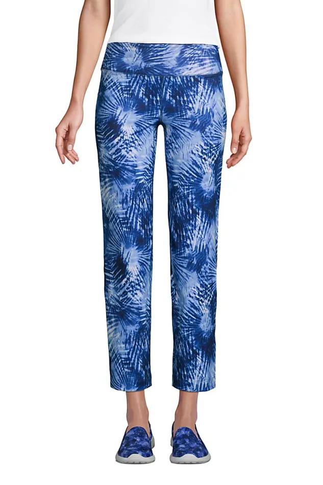Lands039 End Capris and Crop Pants Women Active Crop Yoga Pants Deep Sea Navy Tie Dye Palm Lands039 End Capris and Crop Pants Women Active Crop Yoga Pants Deep Sea Navy Tie Dye Palm