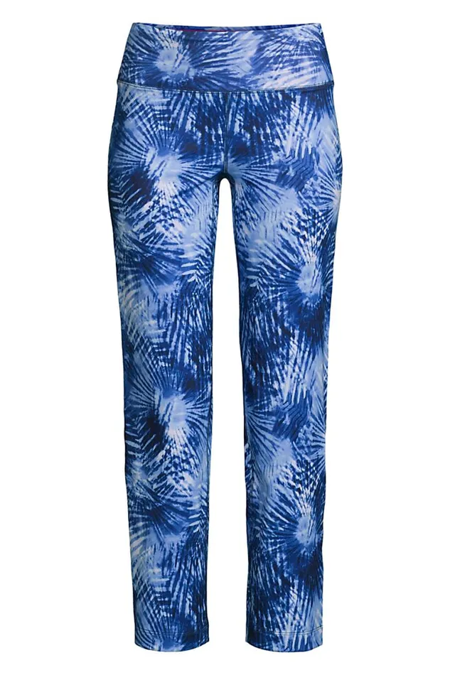 Lands039 End Capris and Crop Pants Women Active Crop Yoga Pants Deep Sea Navy Tie Dye Palm Lands039 End Capris and Crop Pants Women Active Crop Yoga Pants Deep Sea Navy Tie Dye Palm