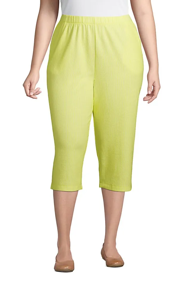 Lands039 End Capris and Crop Pants Women Plus Size Sport Knit High Rise Capri Pants 8211 Print Citron Yellow Seersucker Lands039 End Capris and Crop Pants Women Plus Size Sport Knit High Rise Capri Pants 8211 Print Citron Yellow Seersucker